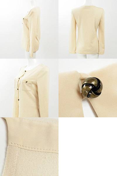 FOXEY ナチュラルベージュ カーディガン フォクシー(FOXEY)ベージュカーディガン 40 ☆ 25130124-007